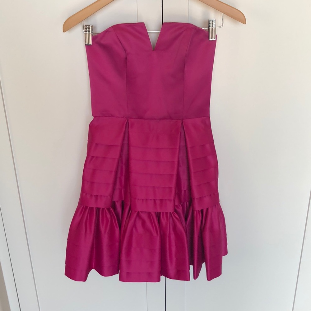 Betsy Johnson hot pink satin dress